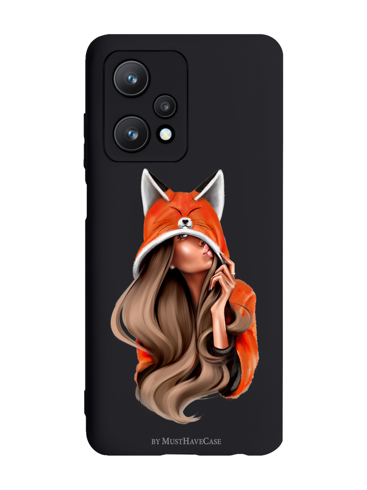 фото Чехол musthavecase для realme 9 pro 5g foxy girl/ лисичка черный