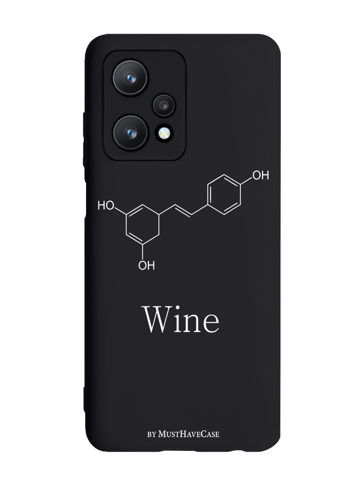 

Чехол MustHaveCase для realme 9 Pro 5G Молекула вина черный, Черный;белый