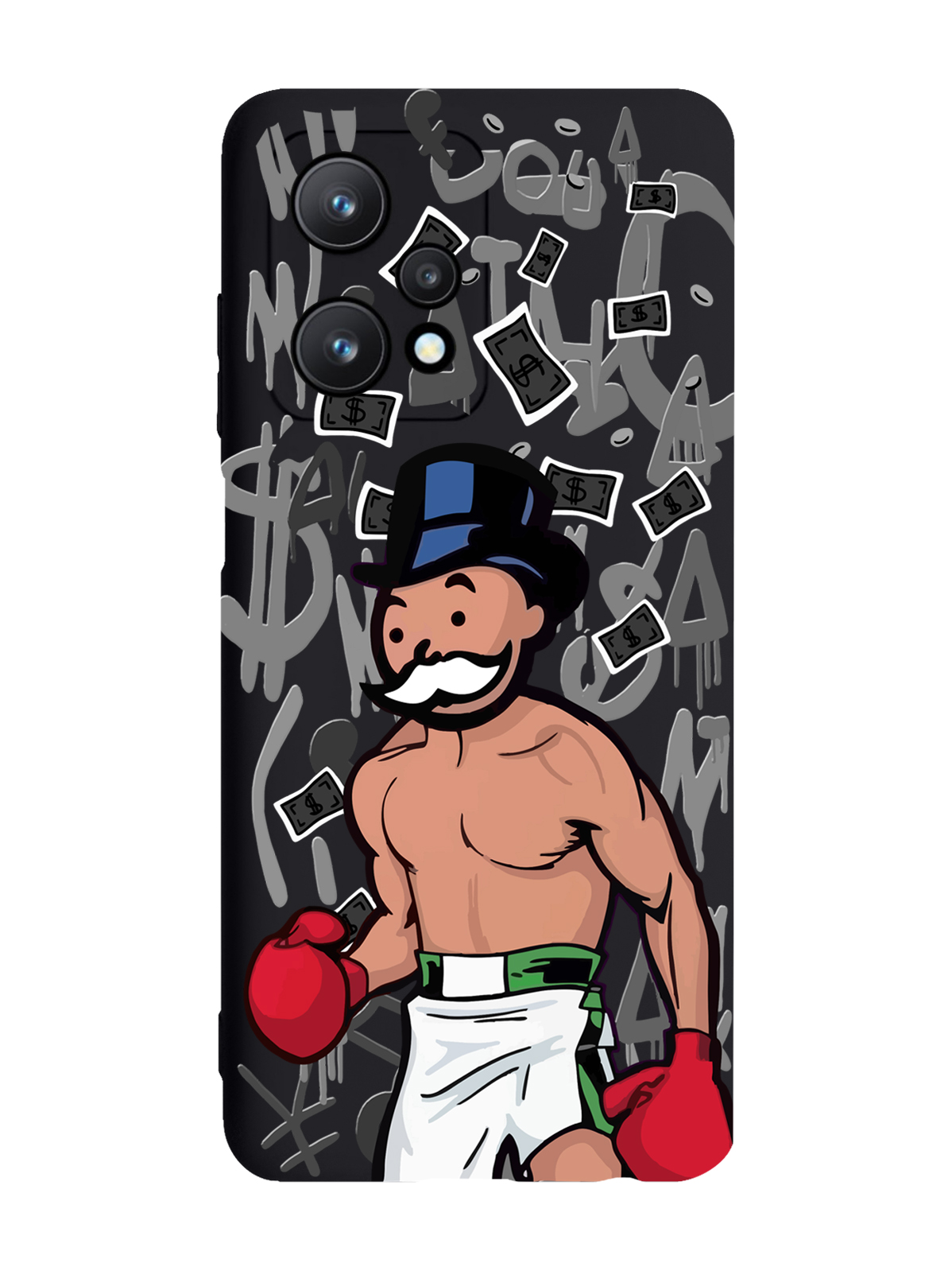 фото Чехол musthavecase для realme 9 pro 5g monopoly boxing монополия боксер черный