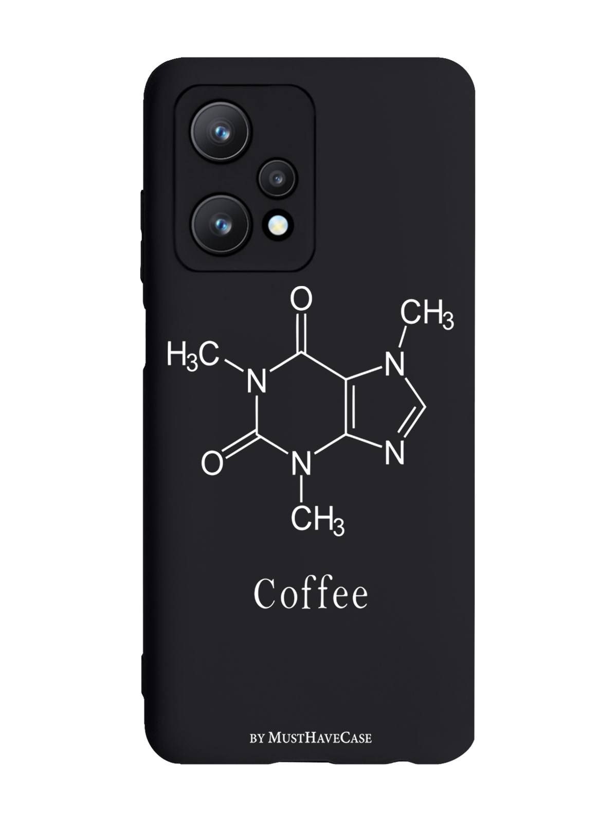 

Чехол MustHaveCase для realme 9 Pro 5G Молекула кофе черный, Черный;белый