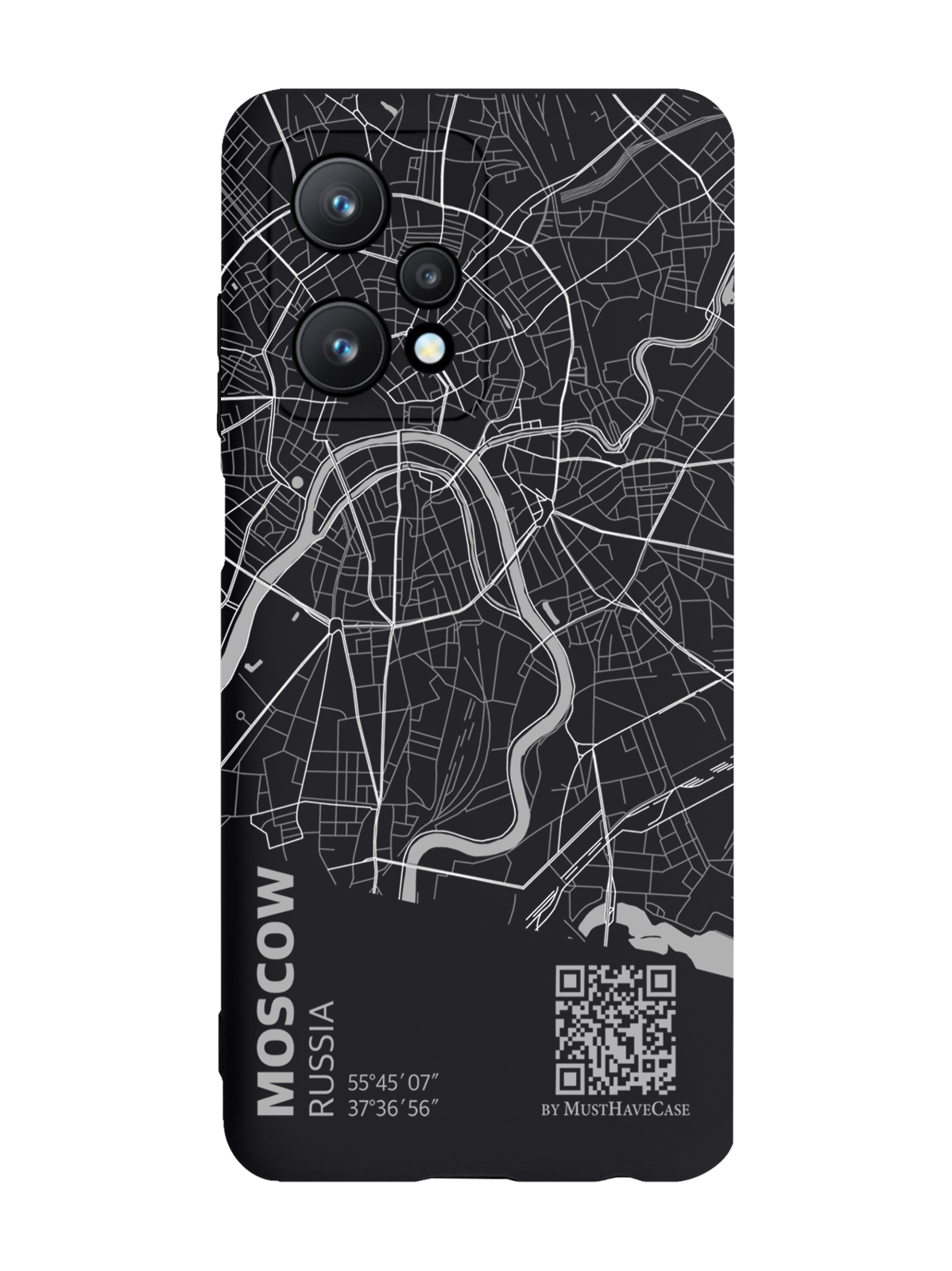 

Чехол MustHaveCase для realme 9 Pro 5G Карта Москвы черный, Серый;черный