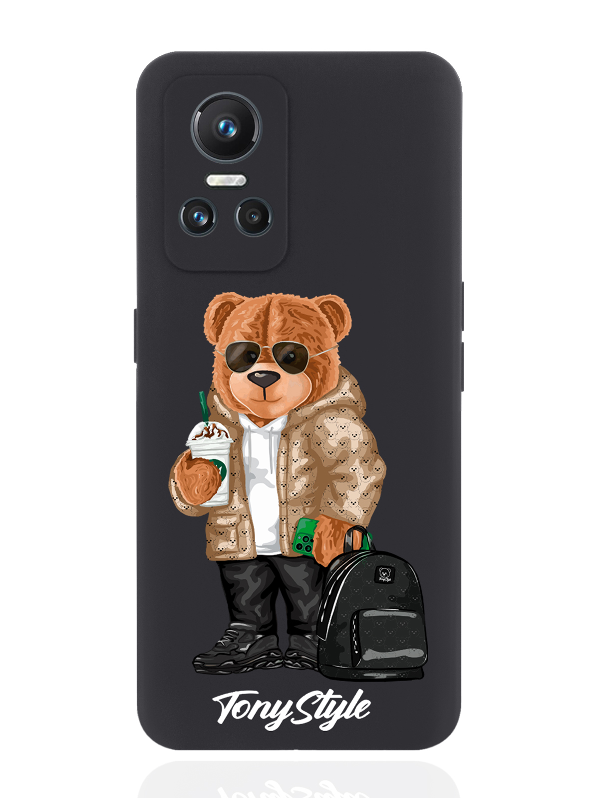 

Чехол Tony Style для realme GT Neo3 Tony Style в очках черный, Коричневый;черный;белый