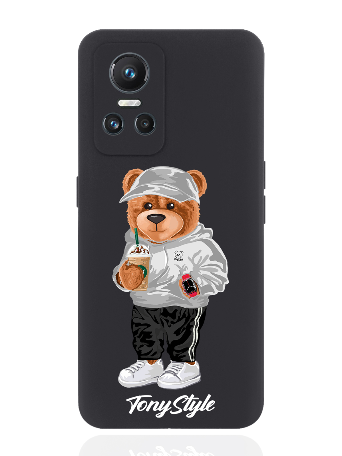 

Чехол Tony Style для realme GT Neo3 Tony Style с кофе черный, Серый;белый;черный
