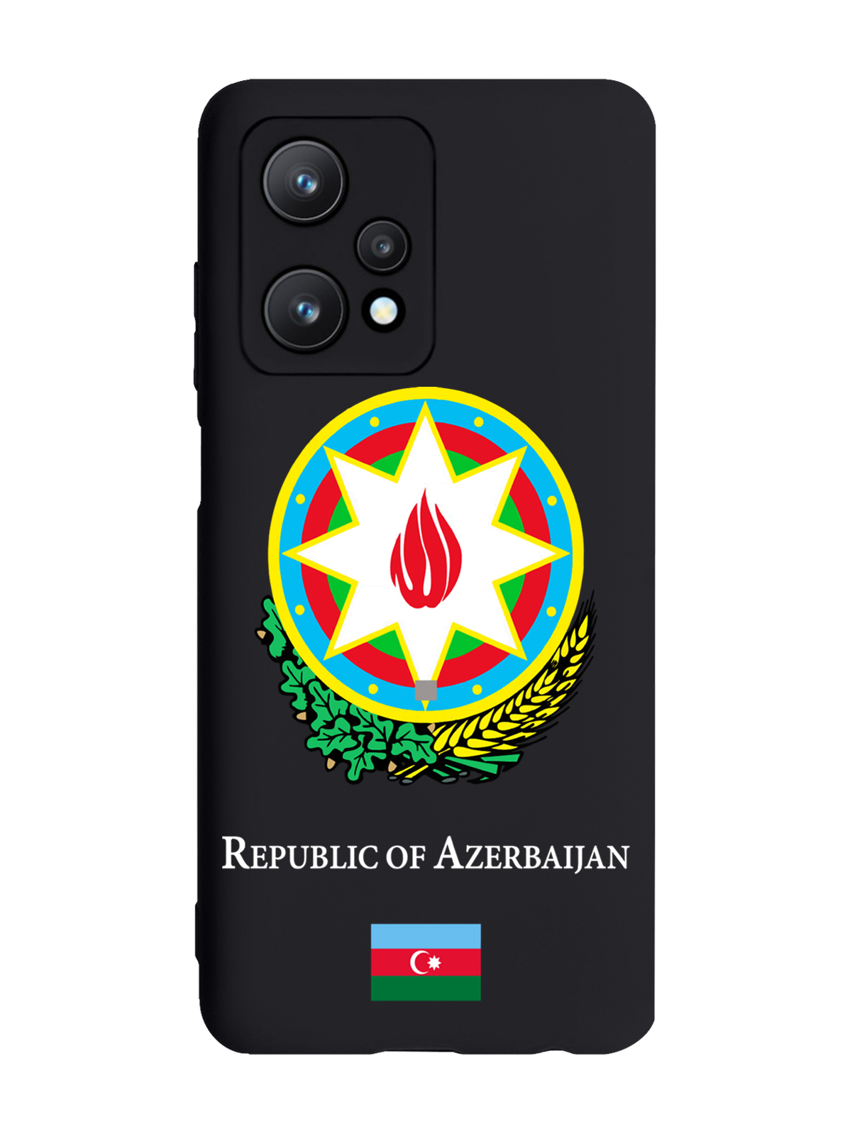 

Чехол SignumCase для realme 9 Pro 5G Герб Азербайджана черный, Разноцветный