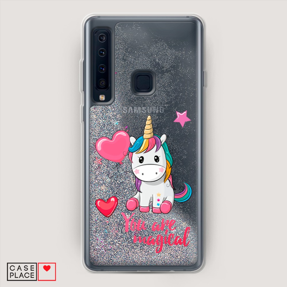 

Жидкий чехол с блестками "Звездный единорог" на Samsung Galaxy A91