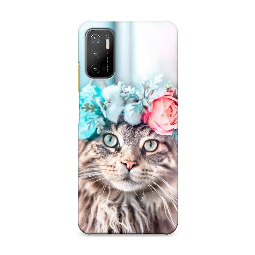 

Пластиковый чехол "Кот в венке" на Xiaomi Poco M3 Pro, 311020-1