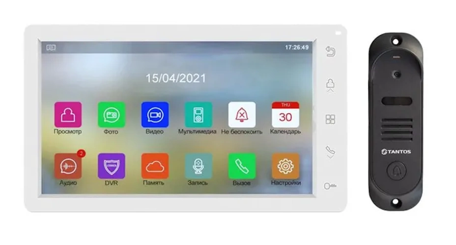 Комплект видеодомофона Tantos Amelie HD SE (белая) и Stich HD (черный)