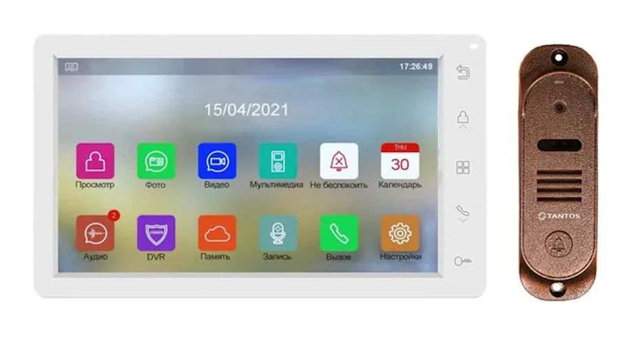 Комплект видеодомофона Tantos Amelie HD SE (белая) и Stich HD (медь)