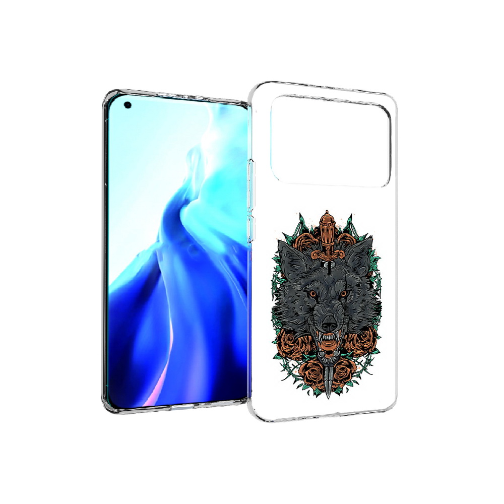 

Чехол MyPads Tocco для Xiaomi Mi 11 Ultra красивый злой волк (PT160500.261.409), Прозрачный, Tocco