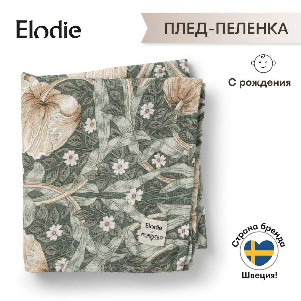 

Детский муслиновый плед-пелёнка Pimpernel 80х80 см, Зеленый;коричневый