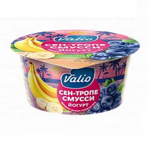 фото Йогурт valio clean label сен -тропе смусси с черникой бананом и семенами чиа 2,6% 140 г