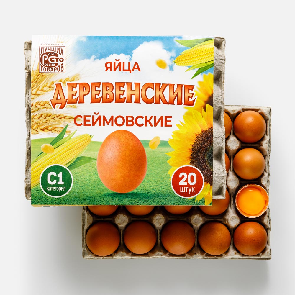 

Яйцо куриное Сеймовские Деревенские С1 20 шт, деревенские