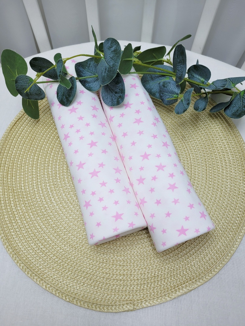 Набор пелёнок из интерлока Розовый звездопад на белом 2шт 90x100см