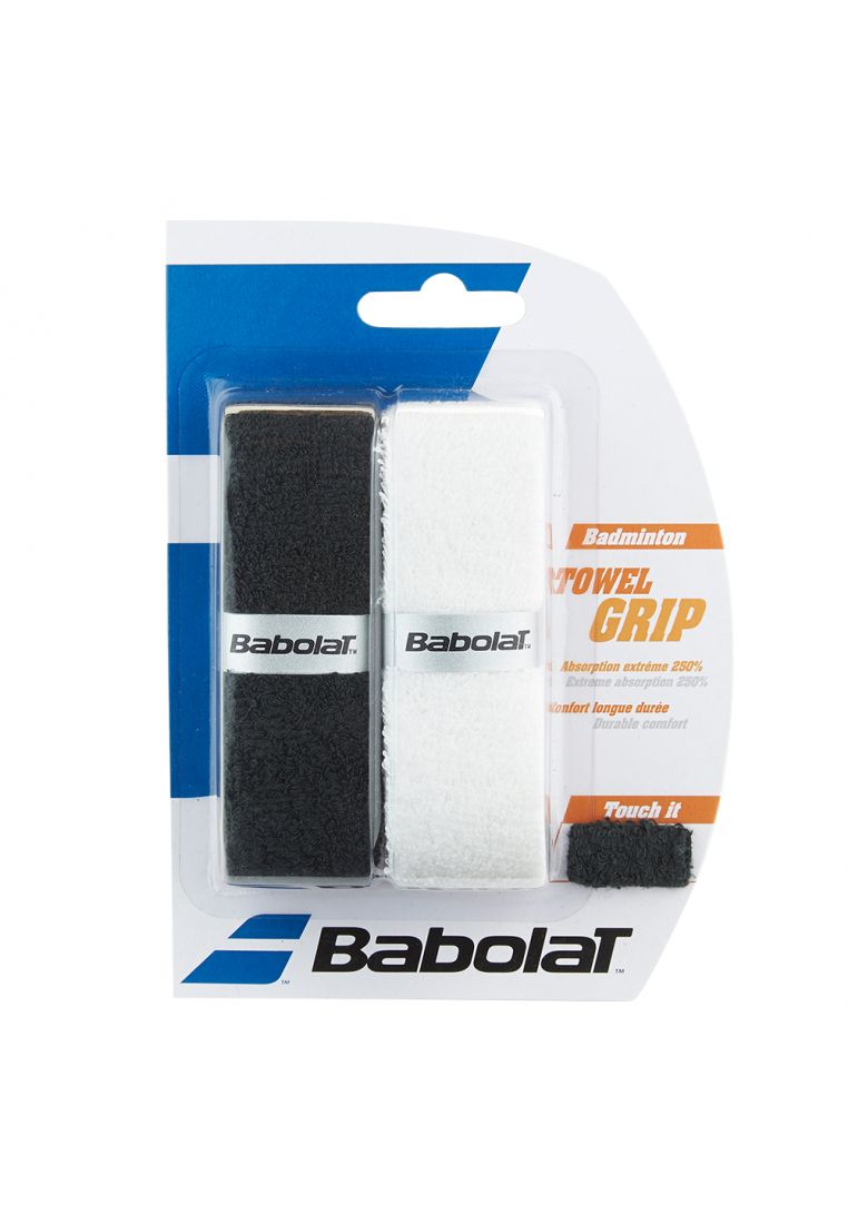 фото Овергрип для теннисной ракетки babolat grip towel x2 белый/черный 2 шт