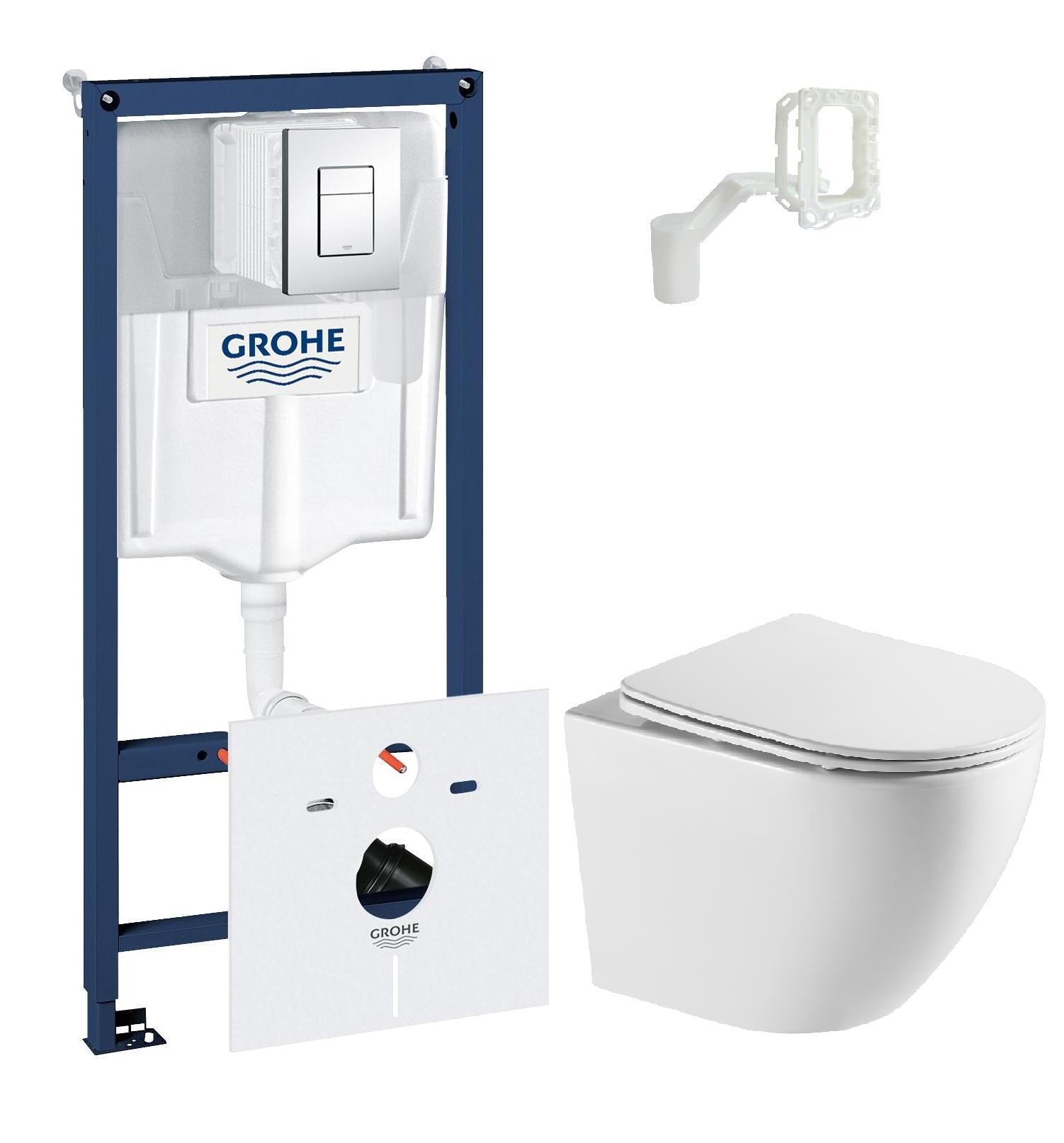 Комплект инсталляция Grohe 38827000 5в1 +унитаз подвесной Azario Grado AZ0046UQ3 484-4476