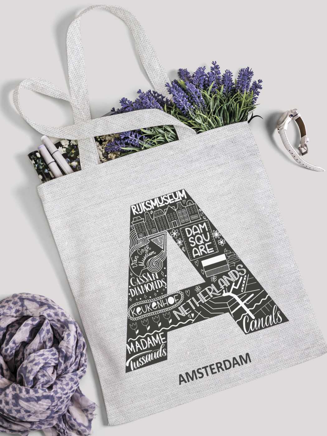 фото Сумка женская joyarty абстрактная карта амстердама