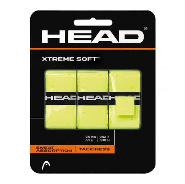 фото Овергрип для теннисной ракетки head overgrip xtremesoft x3 желтый 3 шт