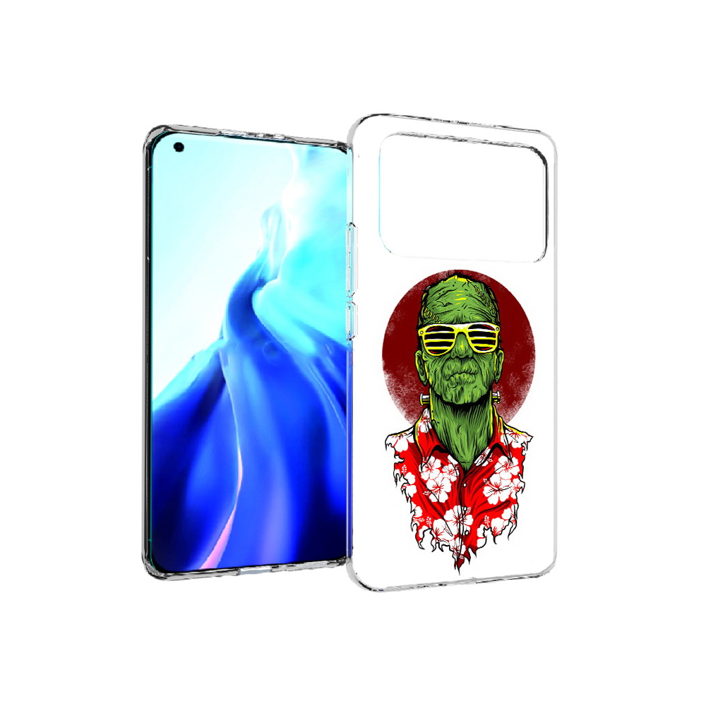 

Чехол MyPads Tocco для Xiaomi Mi 11 Ultra крутой зеленый мужчина в очках, Прозрачный, Tocco