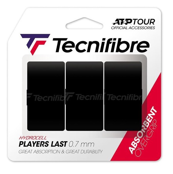 

Овергрип для теннисной ракетки Tecnifibre Overgrip Players Last x3 черный 3 шт, Overgrip Players Last x3
