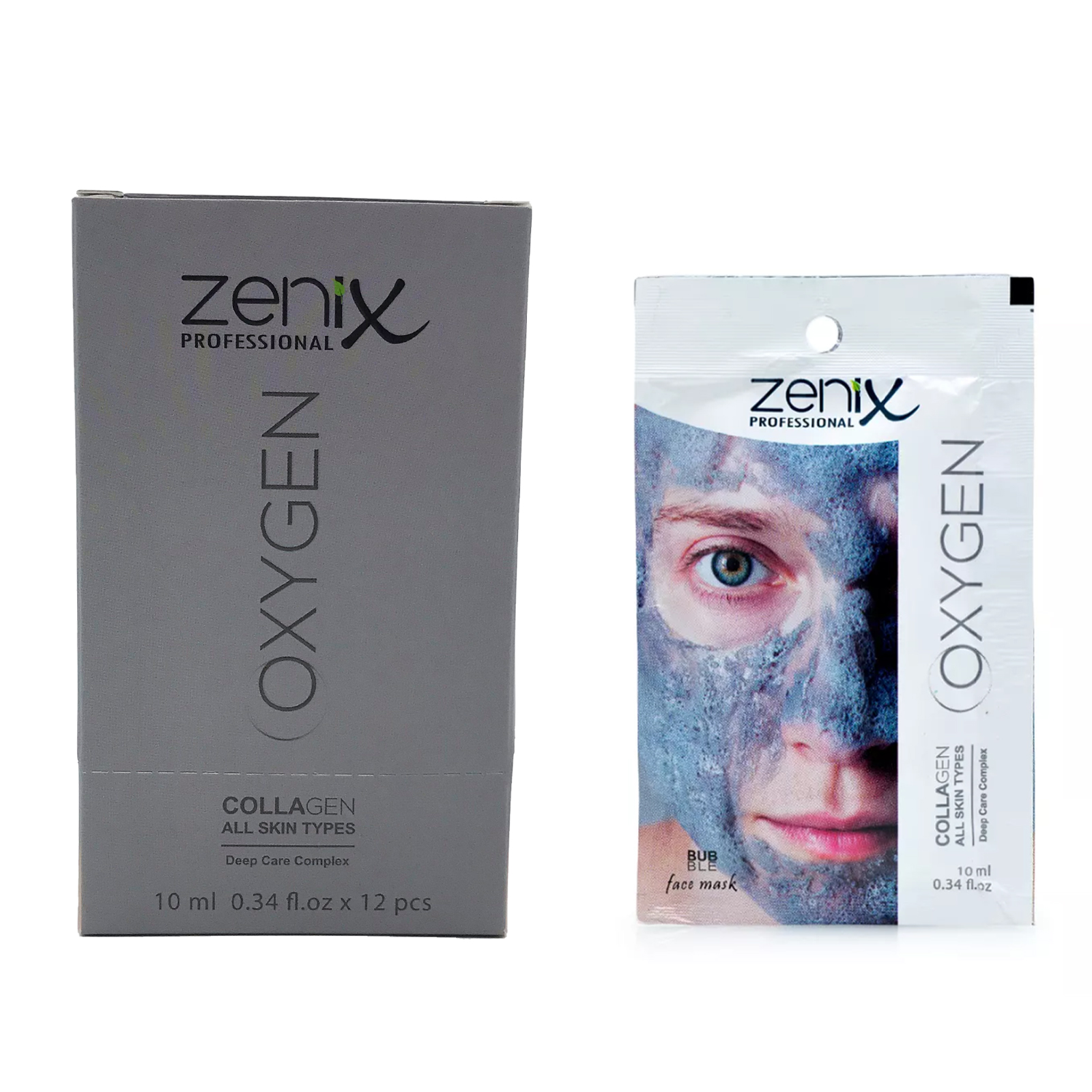 Набор кислородных масок для лица Zenix Oxigen Collagen 12 шт * 10 мл