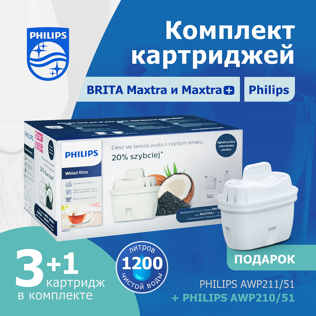 Комплект картридж для очистки воды Philips AWP211/51 + AWP210/51