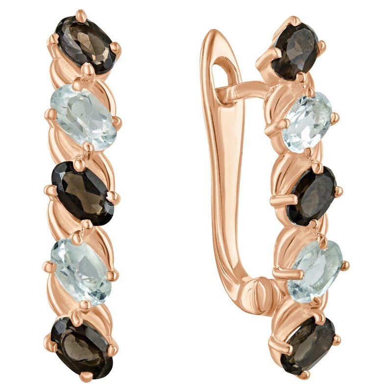 

Серьги из серебра с раухтопазом, топаз LAZURIT-ONLINE 8026RG, 8026RG