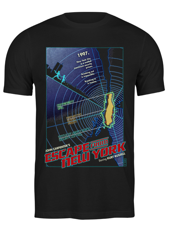 

Футболка мужская Printio Escape from new york / побег из нью йорка черная XL, Черный, Escape from new york / побег из нью йорка