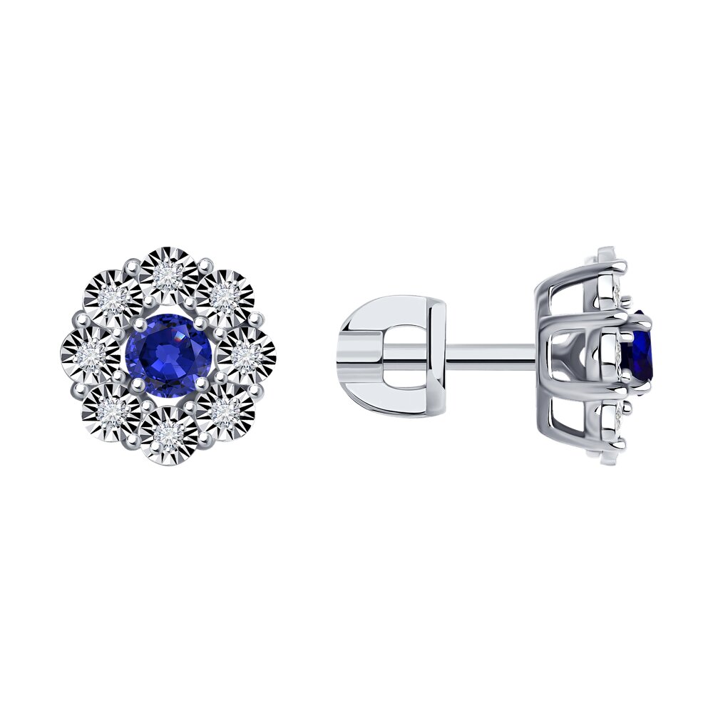 

Серьги Diamant из белого золота с бриллиантами и сапфирами