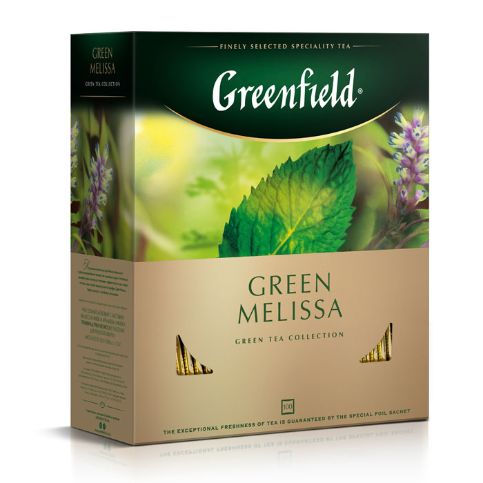 

Чай зеленый Гринфилд Green Melissa в пакетиках (100 х 1.5 гр)