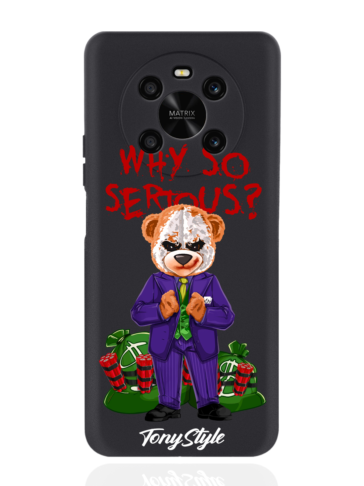 

Чехол Tony Style для Honor X9 Tony Style Why so serious черный, Разноцветный