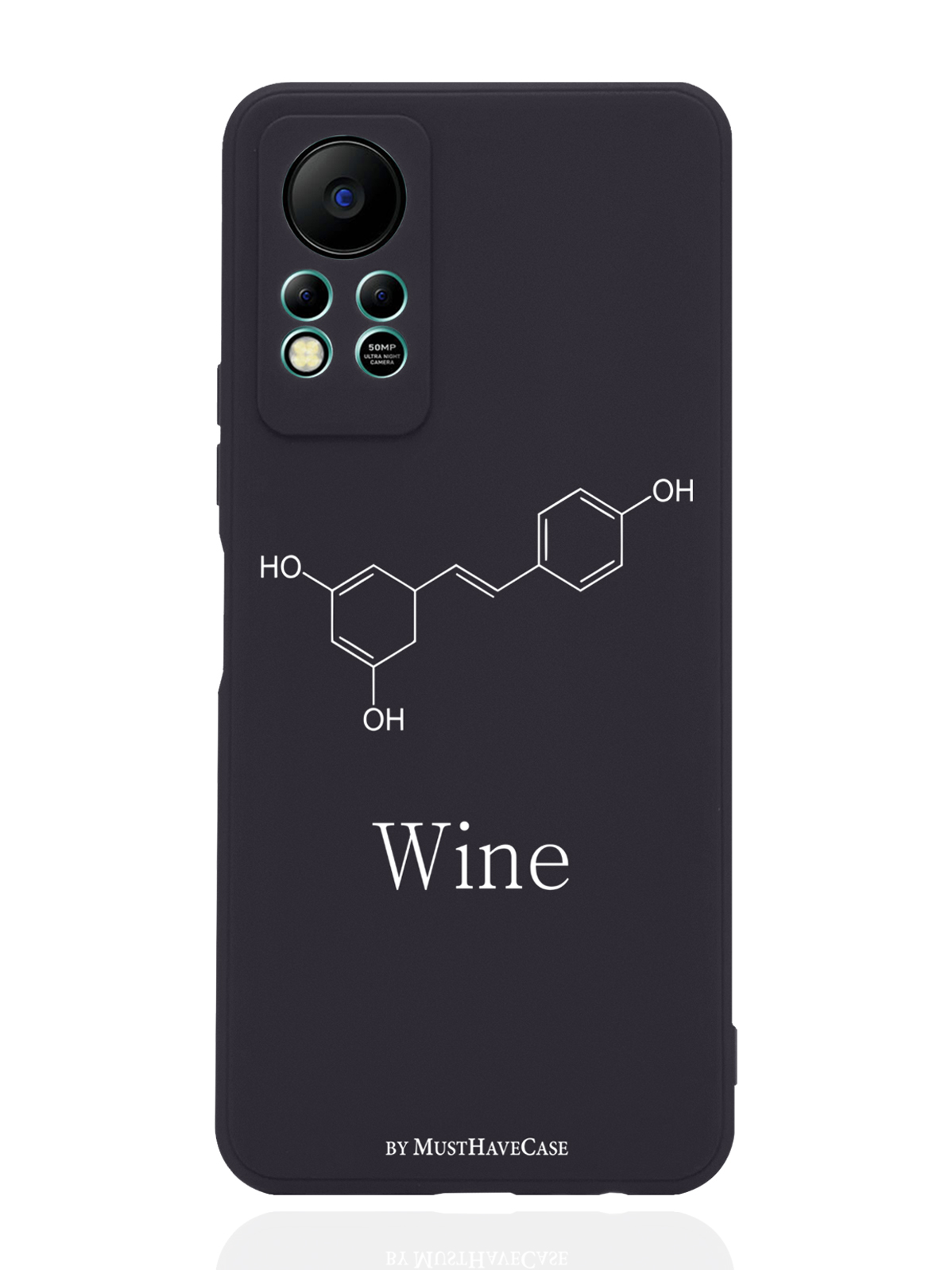 

Чехол MustHaveCase для Infinix Hot 11s NFC Молекула вина черный, Черный;белый