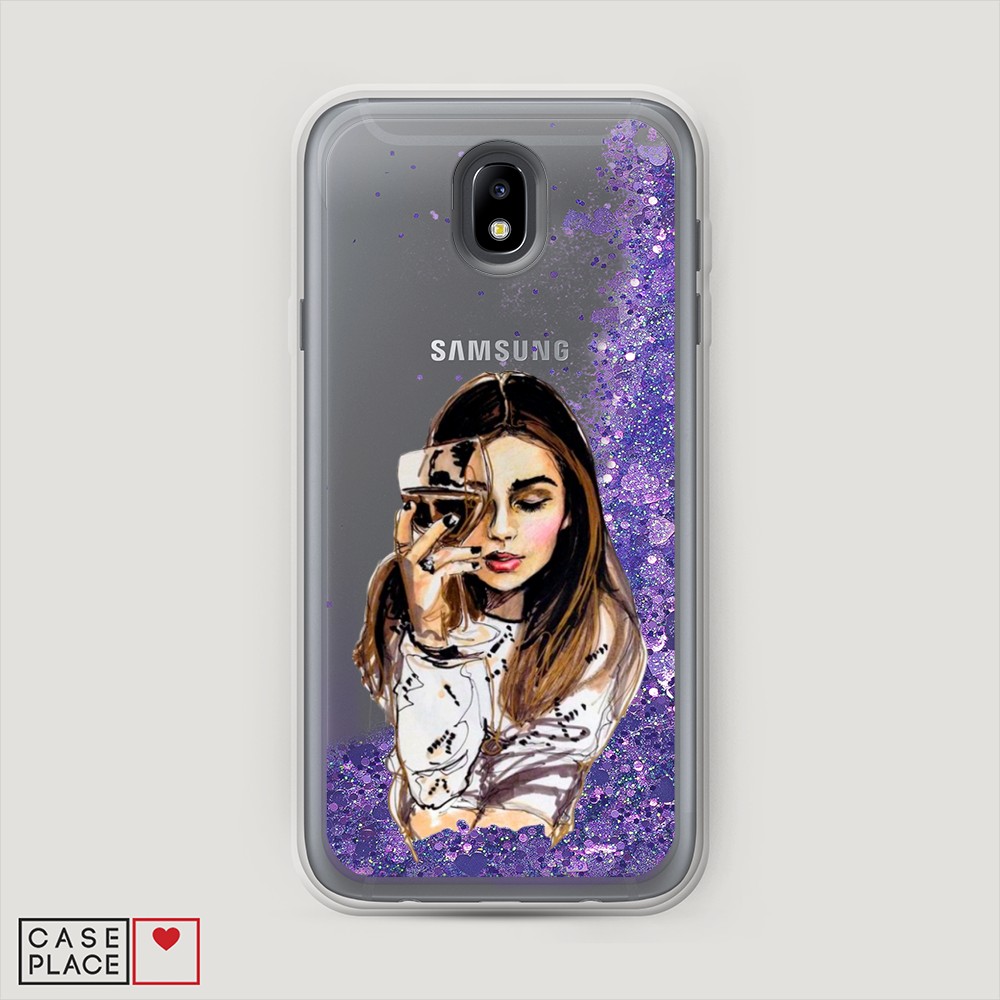 

Жидкий чехол с блестками "Звездный единорог" на Samsung Galaxy A91