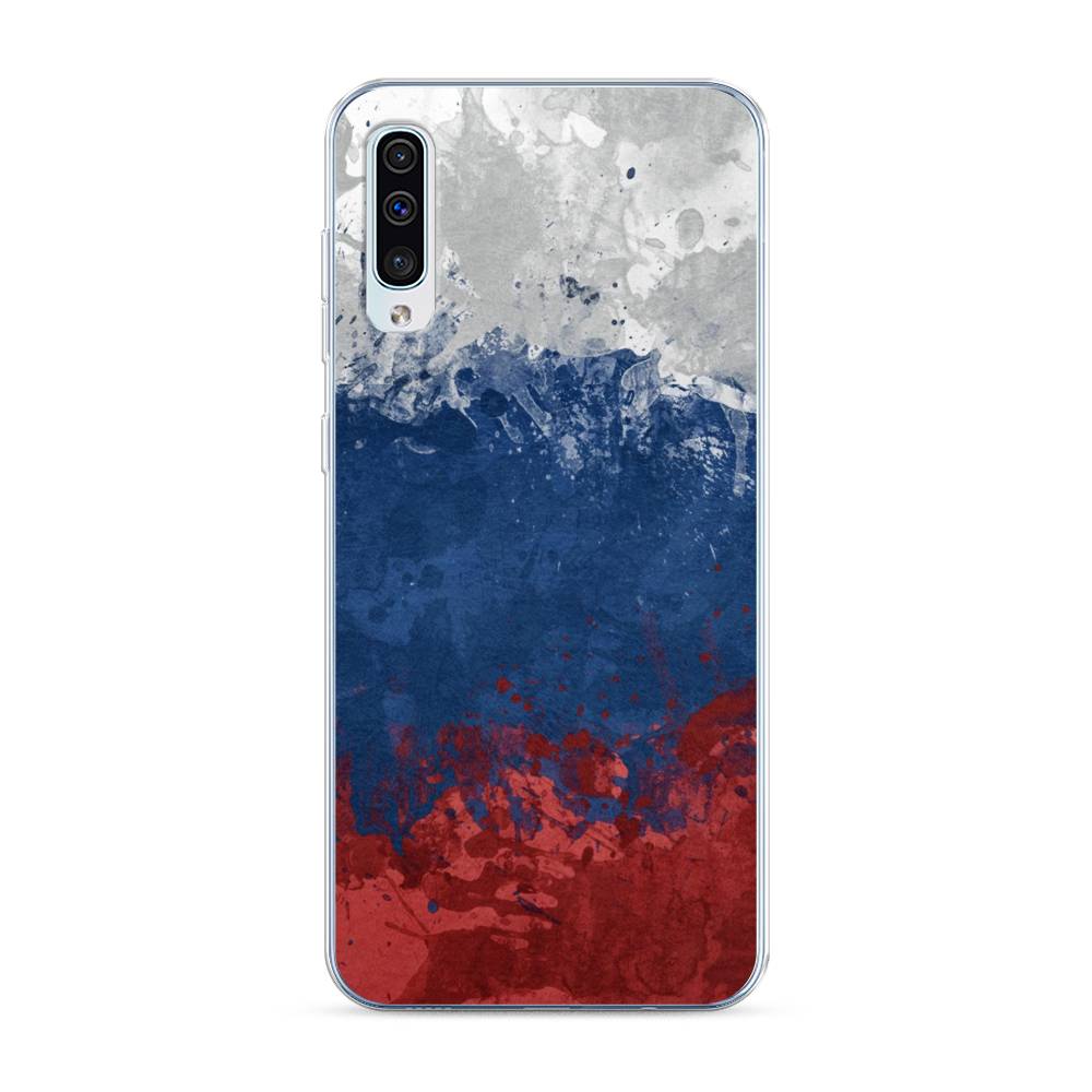 Чехол Awog  на Samsung Galaxy A50 Флаг России неровный