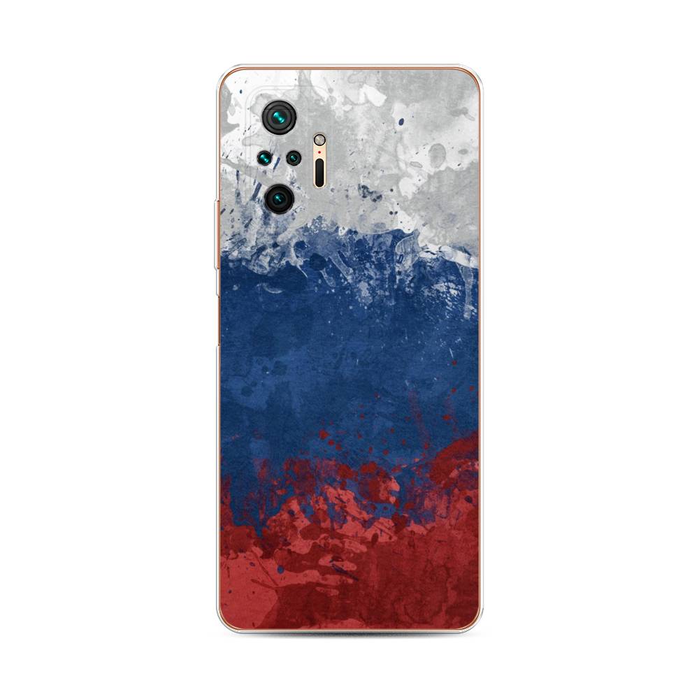 фото Чехол awog "флаг россии неровный" для xiaomi redmi note 10 pro