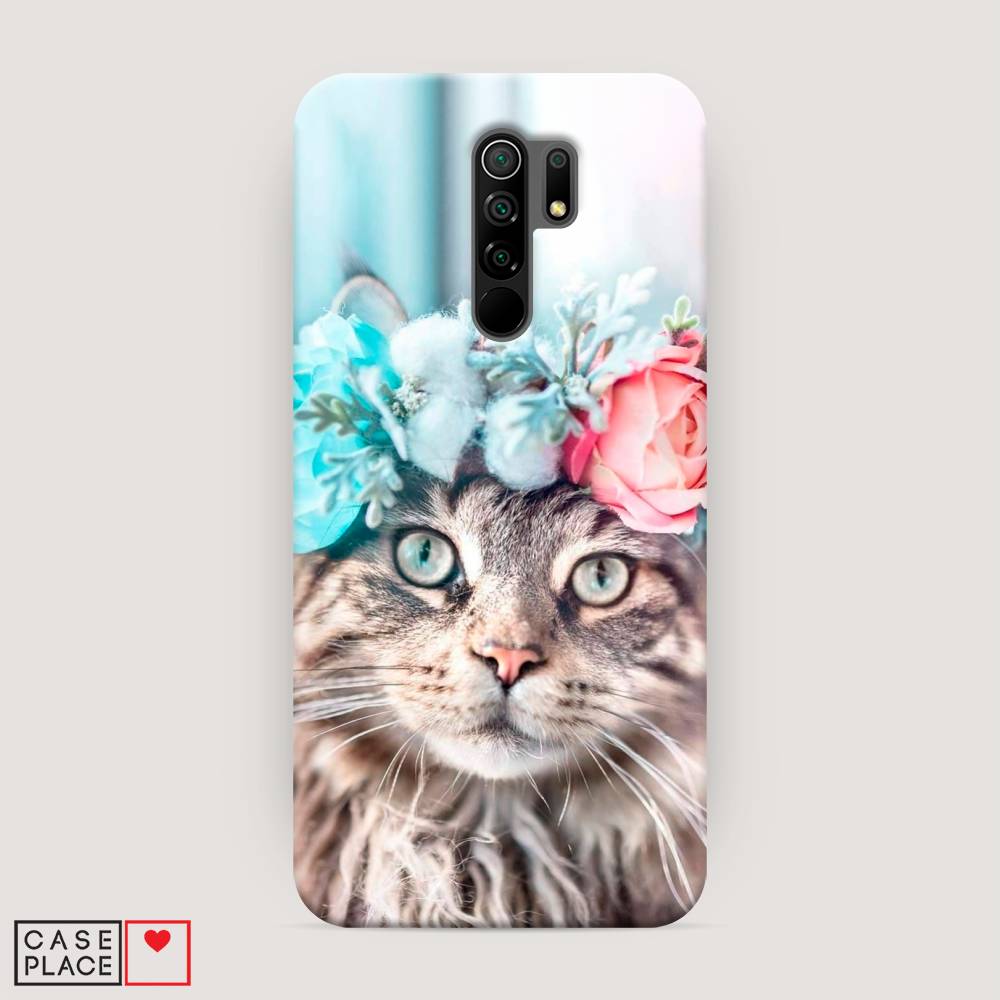 

Пластиковый чехол "Кот в венке" на Xiaomi Redmi 9, 38320-1