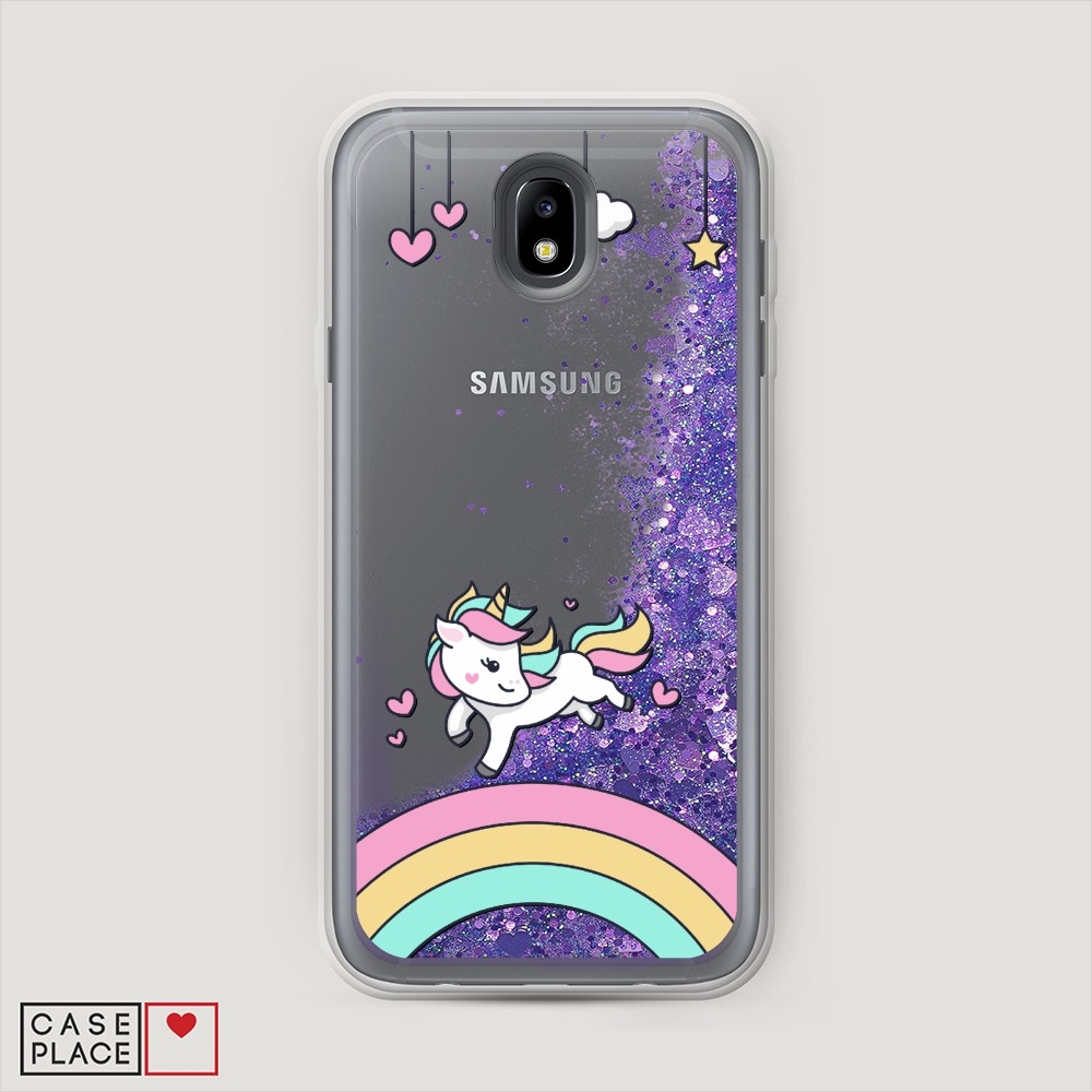 

Жидкий чехол с блестками "Звездный единорог" на Samsung Galaxy A91