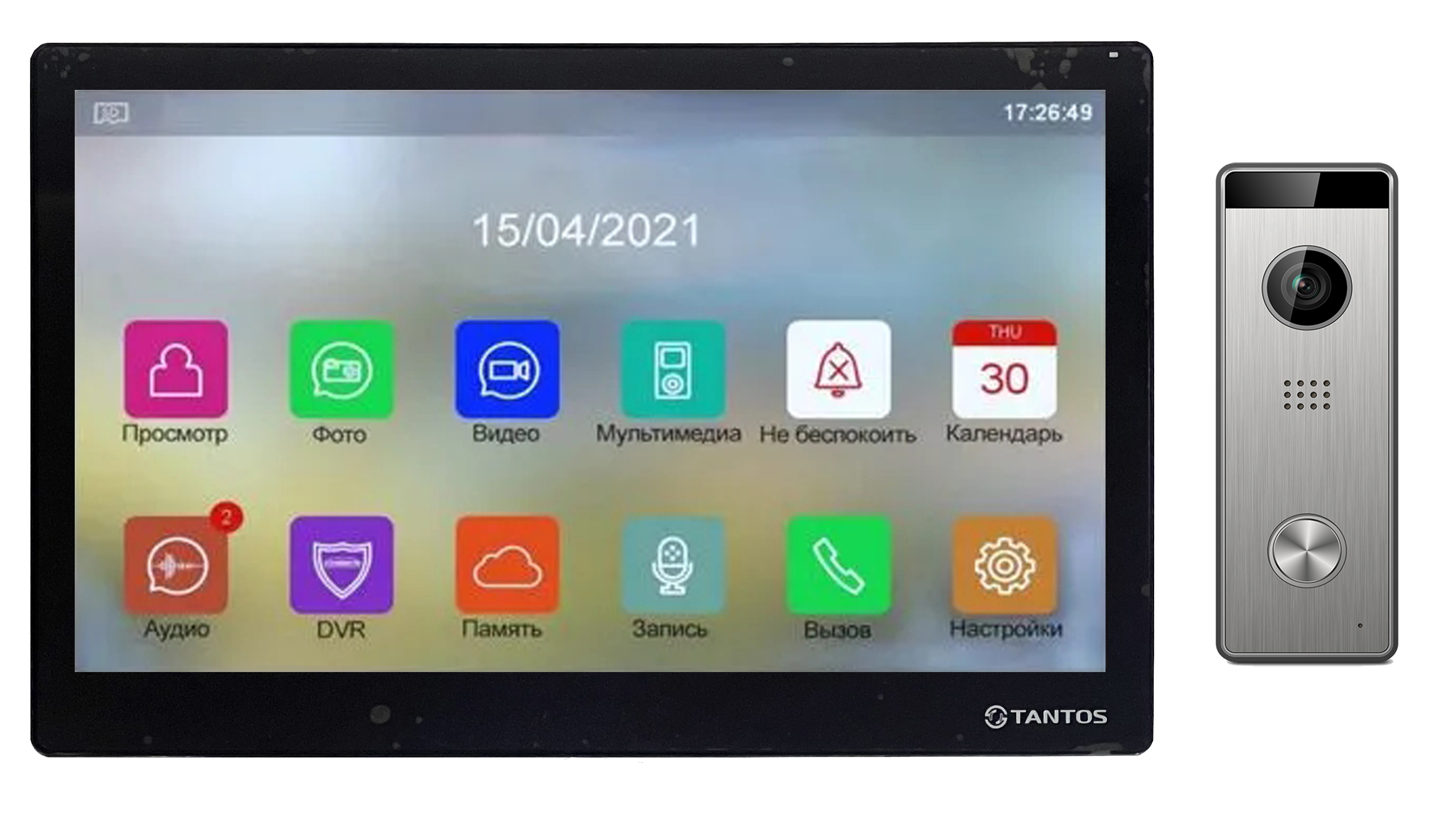 Комплект видеодомофона Tantos Stark HD SE (черный) и Triniti HD