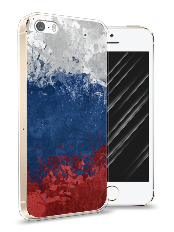 

Чехол Awog на Apple iPhone 5/5S/SE / Айфон 5/5S/SE "Флаг России неровный", Разноцветный, 10350-5