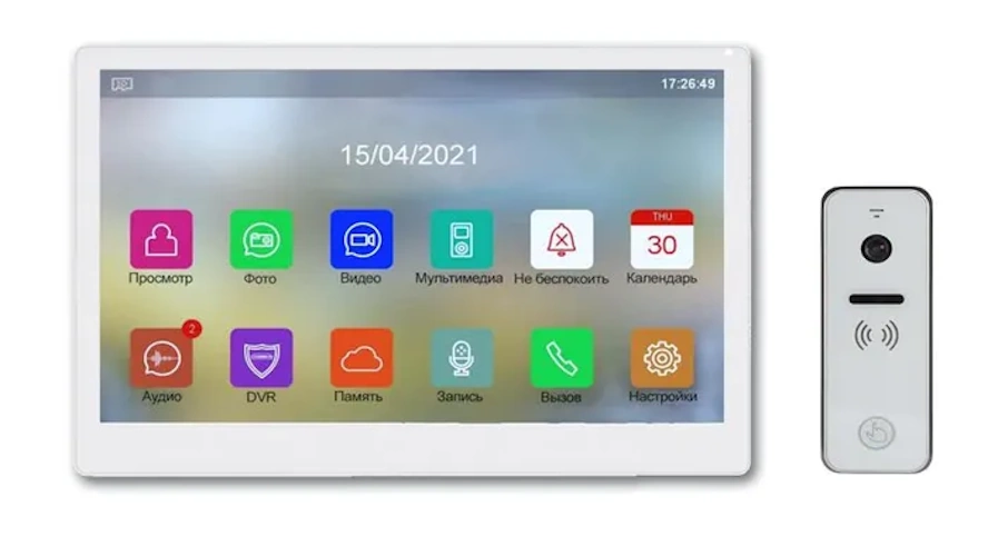 Комплект видеодомофона Tantos Stark HD SE (белый) и iPanel 2 HD + (белая)