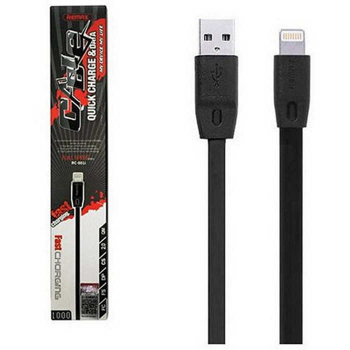 фото Кабель usb remax full speed rc-001i apple 8 pin; black