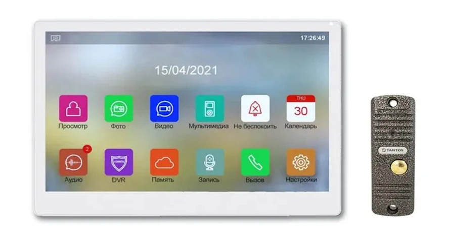 Комплект видеодомофона Tantos Stark HD SE (белый) и Walle HD (серебро)