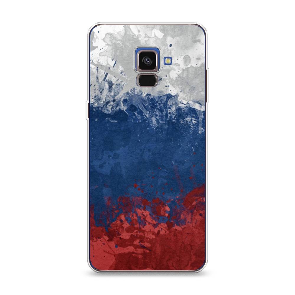 

Чехол Awog на Samsung Galaxy A8 2018 "Флаг России неровный", Разноцветный, 25450-5