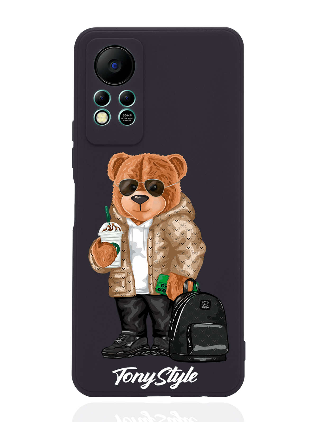 

Чехол Tony Style для Infinix Hot 11s NFC Tony Style в очках черный, Коричневый;черный;белый