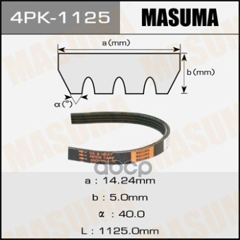 

Ремень Поликлиновой Masuma 4pk-1125 Masuma 4PK-1125