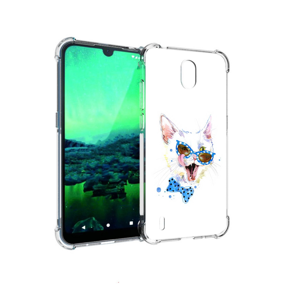

Чехол MyPads Tocco для Nokia 1.3 белый кот (PT227048.104.229), Прозрачный, Tocco