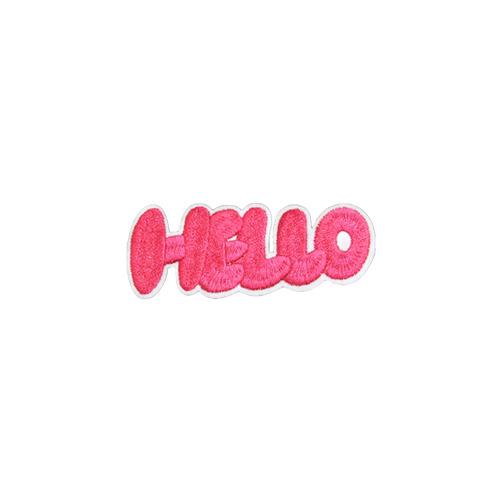

Нашивка Hello Привет, цвет розовый, 8,2x3,2