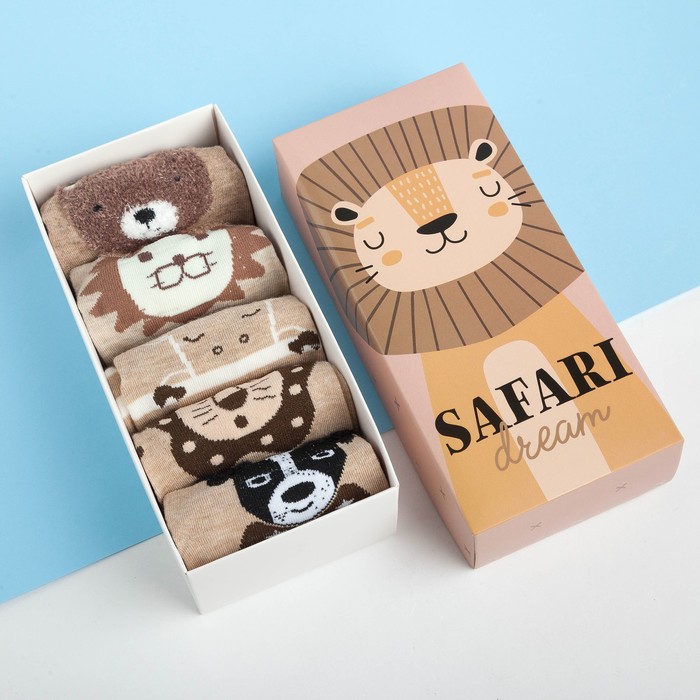 

Набор носков Safari dream 5 пар, 22-24 см, хлопок