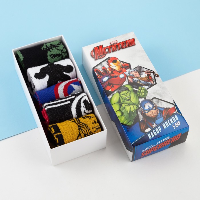 

Набор носков Superhero Мстители, 5 пар, 16-18 см
