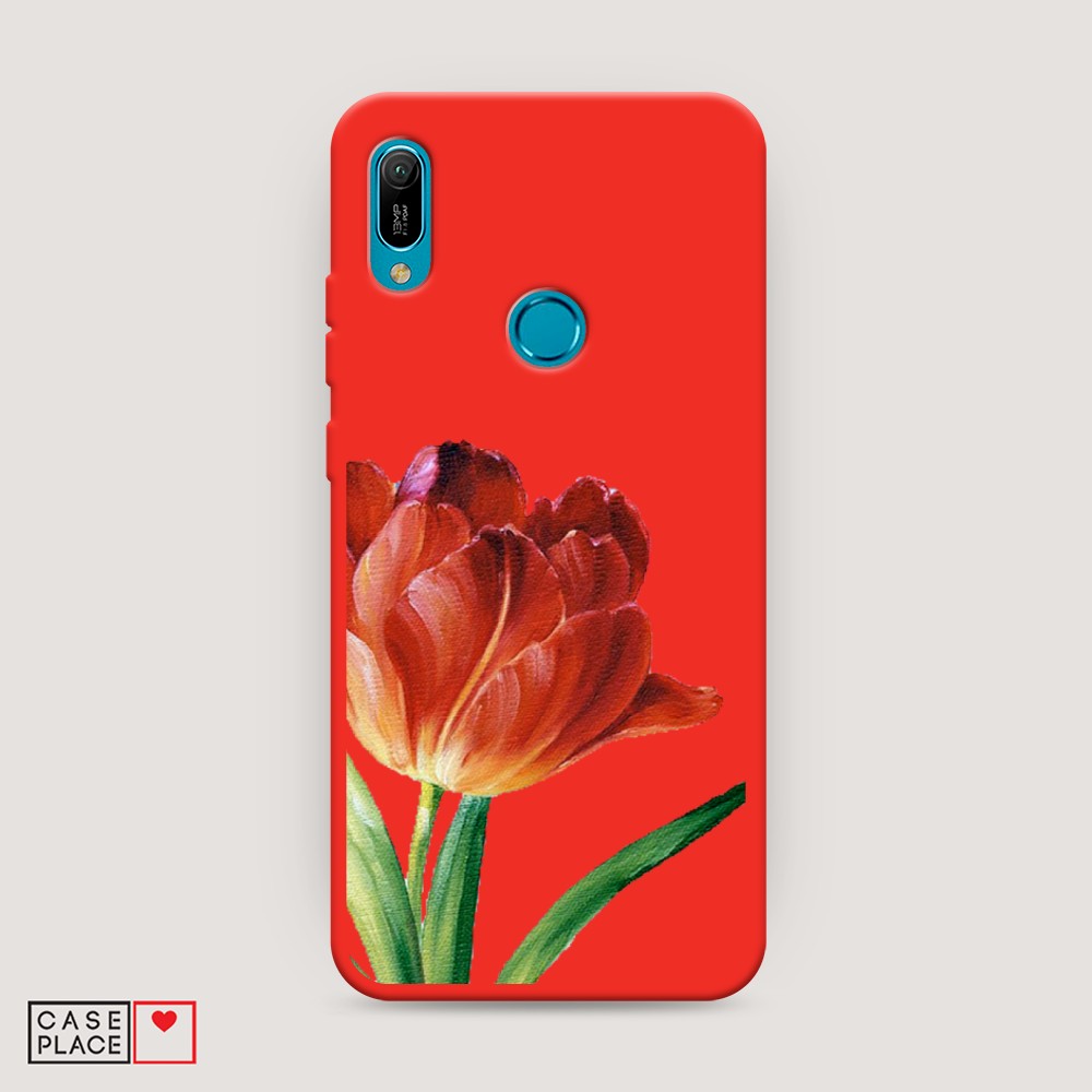 

Чехол Awog на Huawei Y6 2019 "Красный тюльпан", Разноцветный, 68653-1
