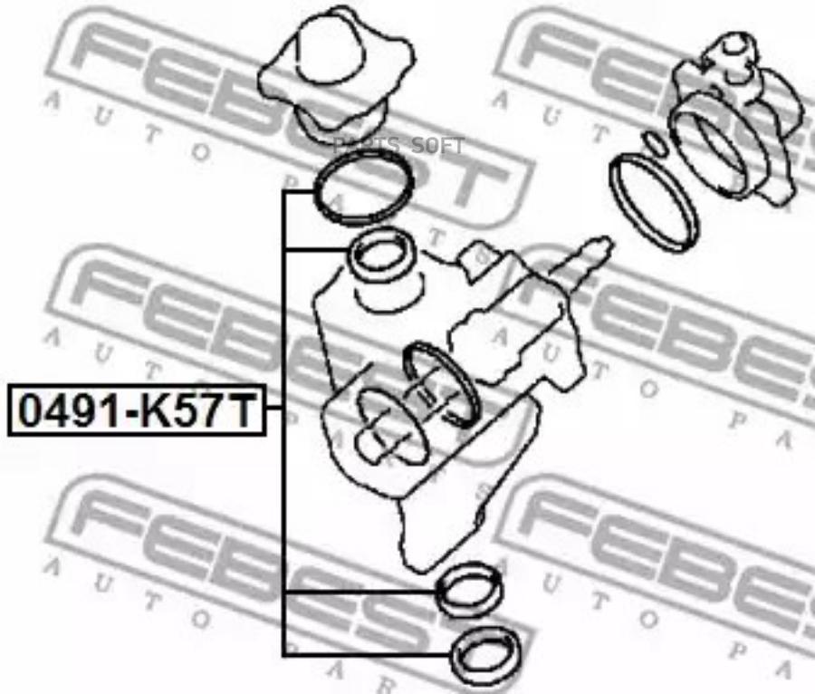 Ремкомплект рулевой рейки FEBEST 0491-K57T